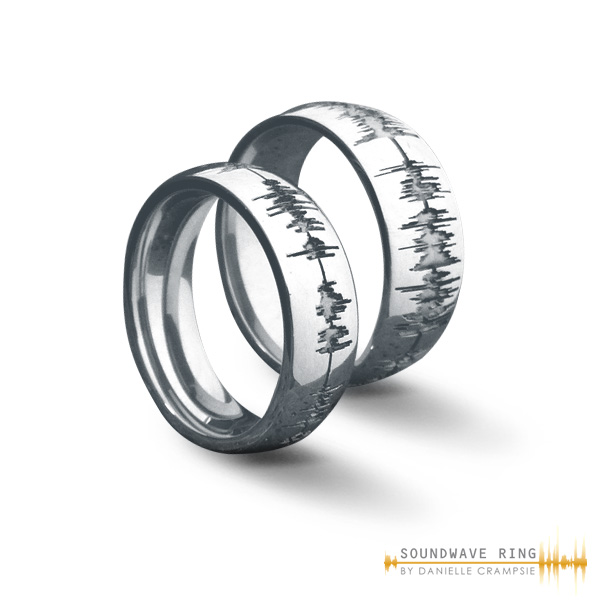 Voice wave wedding rings