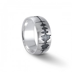 Custom Soundwave Rings etch the image of your personal sound wave onto a ring to create a one of a kind expression of you! Choose to record a voice message or use a line from your favourite piece of music.