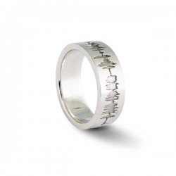 Create a one of a kind soundwave ring using your own personally recorded voice message. These unique waveform ring are all one of a kind pieces create to last lifetimes.
