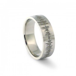 A Custom Soundwave Wedding Ring etches the image of your personal sound wave onto a ring to create a one of a kind expression of you! Choose to record your wedding vows and create wedding rings unique to you.
