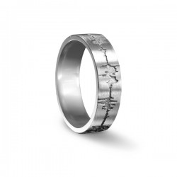 Custom Soundwave Ring in Sterling Silver, record your own personal message and use your unique voice pattern to create a one of a kind waveform ring