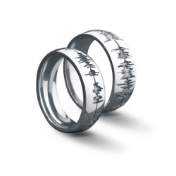 Record your wedding vows on these one of a kind soundwave wedding rings. These unique waveform rings use your personally recorded voice message.